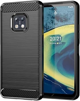 Compatible with Nokia XR20, Military-Grade Drop Protection Hybrid Full Body Shockproof Heavy Duty Protective Bumper Cover, Black