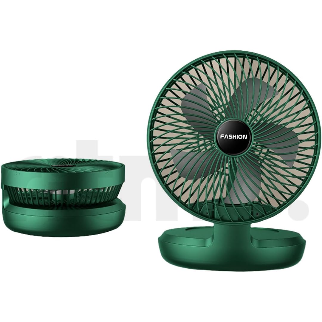 Ritmo Portable Battery Powered Fan,Table Air Circulator Fan with 3 Speeds, Rechargeable USB Fans, Personal Desk Fanwith LED light, Office, Bedroom, Kitchen.