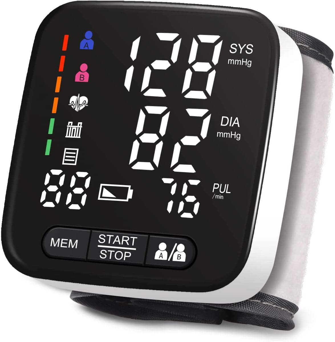 Wrist Blood Pressure Monitor, Tovendor Home Automatic Digital Blood Pressure Machine with 2 AAA Battery and Portable Carrying Case, 2 * 90 Reading Memory Dual Users Mode