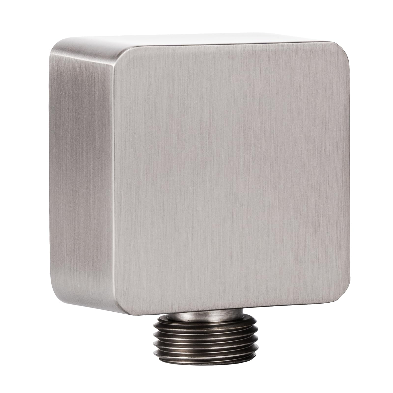JetsBath Wall Supply Elbow, Wall Elbow for Hand Held Shower, Solid Brass Square Wall Mount Supply Elbow in Brushed Nickel, JB-022BN