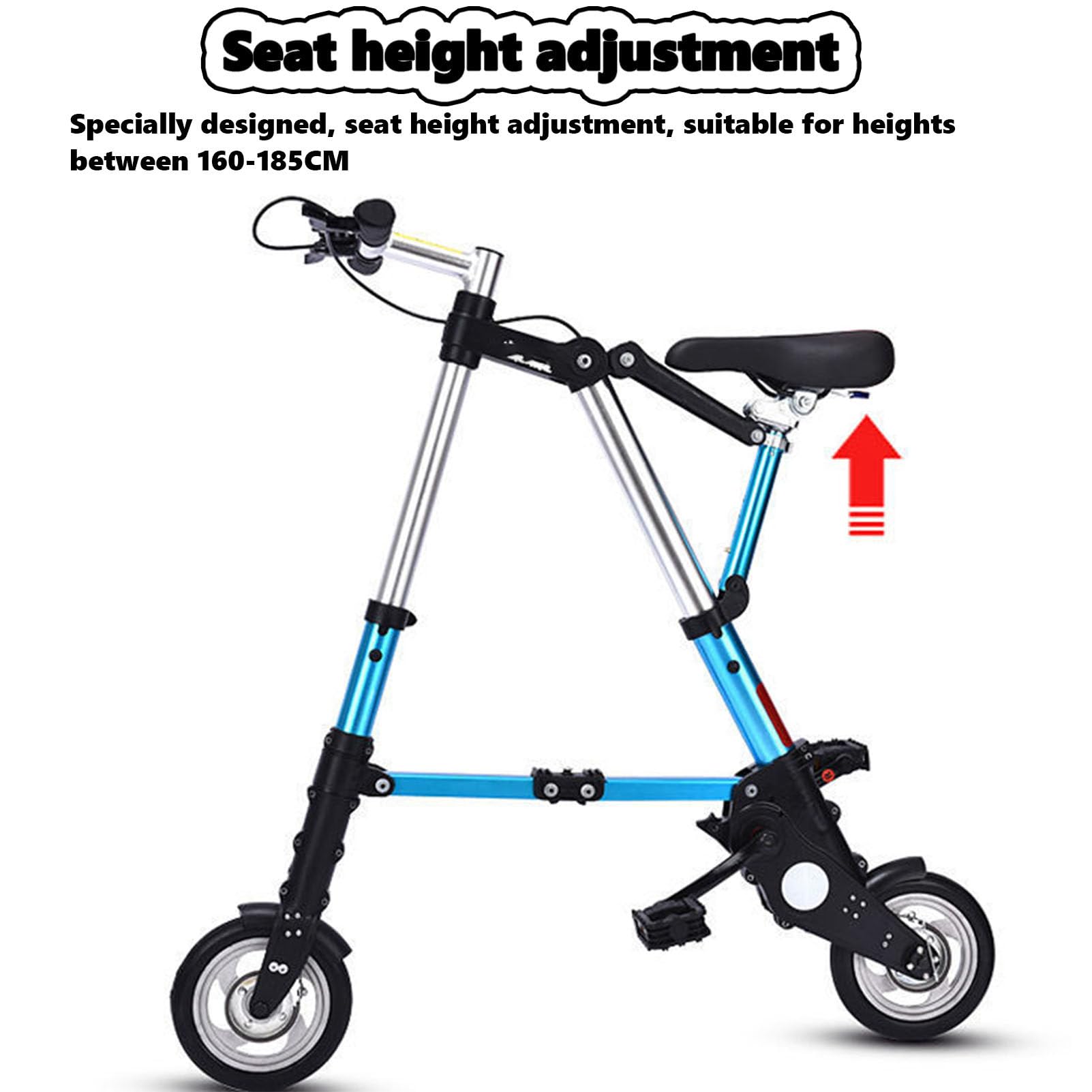 Bicicletta pieghevole da città in alluminio leggero, design portatile a piegatura rapida, per sport all'aria aperta, viaggi, comoda e ideale per studenti e pendolari