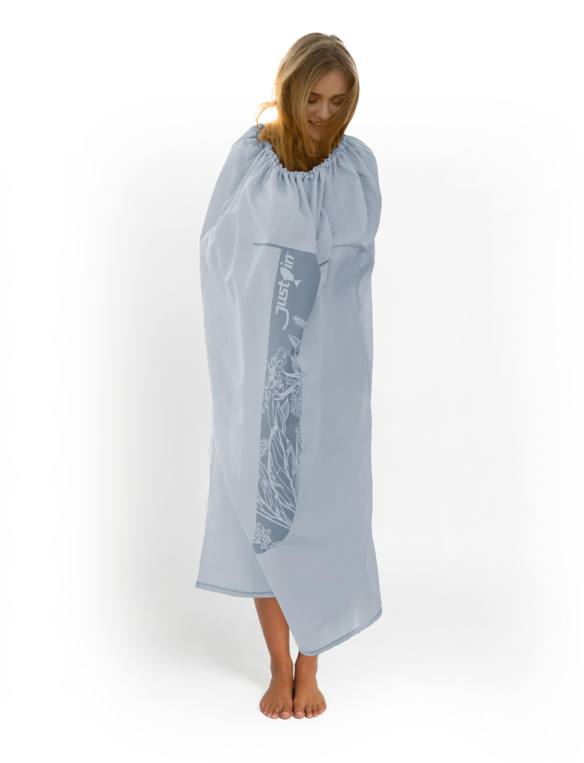Justin L'aide au vestiaire de plage, poncho de surf, aide à déménager femme et homme, compact et ultra léger en tissu fonctionnel - poncho de bain