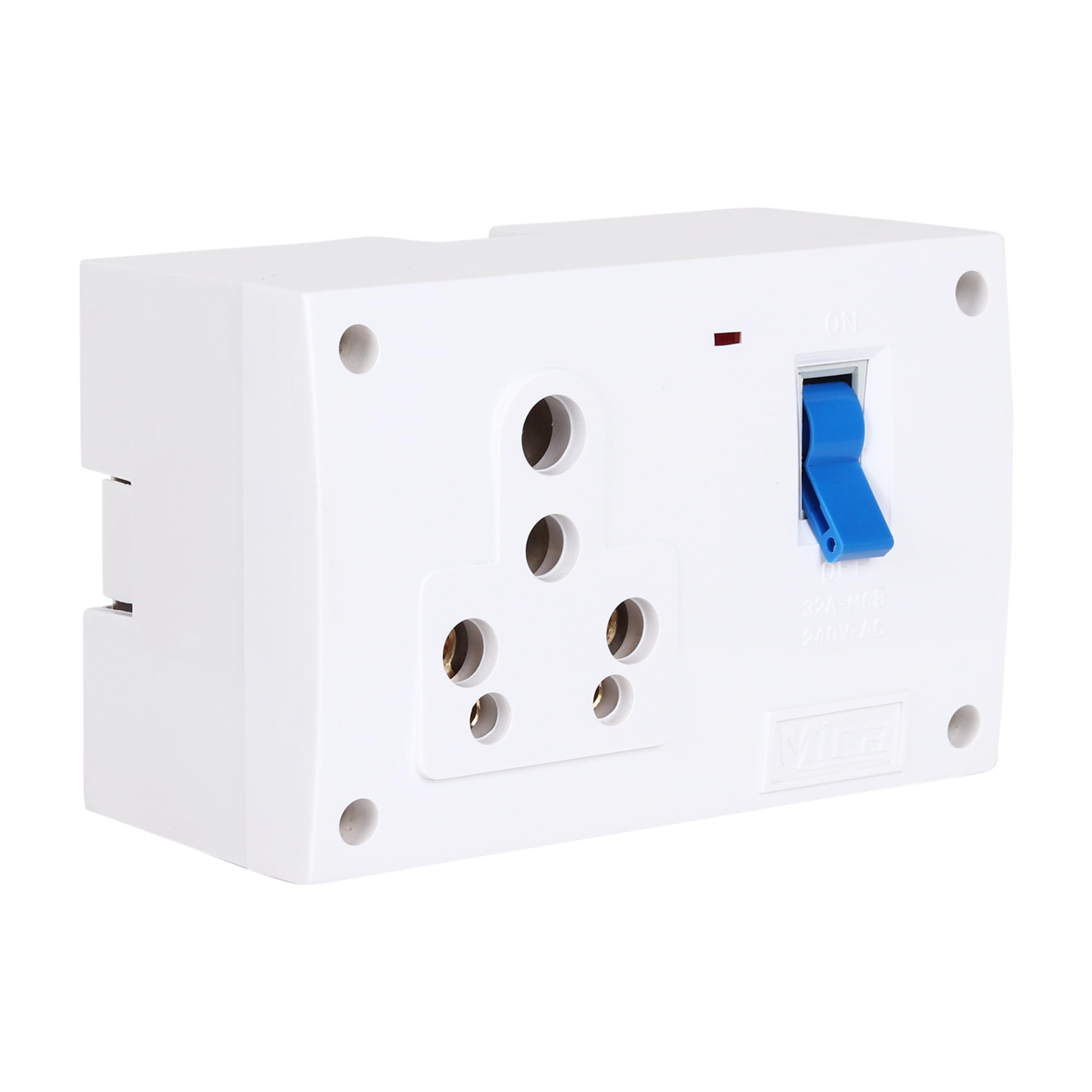 MICA MCB - Socket Combined Box 32 AMP With Indicator- Polycarbonate Qty - 1 (White)-picture-12