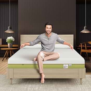 Nilkamal Sleep ECOAIR 100% Natural Latex 8 Inch Queen Size Mattress | 10 Year Warranty | Orthopedic Support | Soft Cover |Supportive HD Foam | Cool Te...