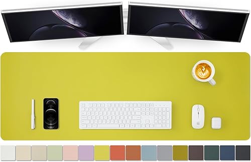 Miniatura 72 de Tapete de escritorio de piel antideslizante de poliuretano (PU), para organización de escritorio y accesorios, ideal para alfombrilla de mouse y de