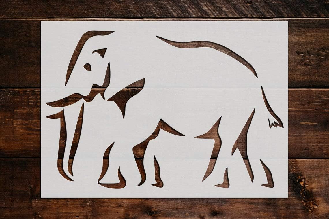 Elephant Stencil DIY Reusable Craft and Painting Wall Stencils - 243 (5x6)