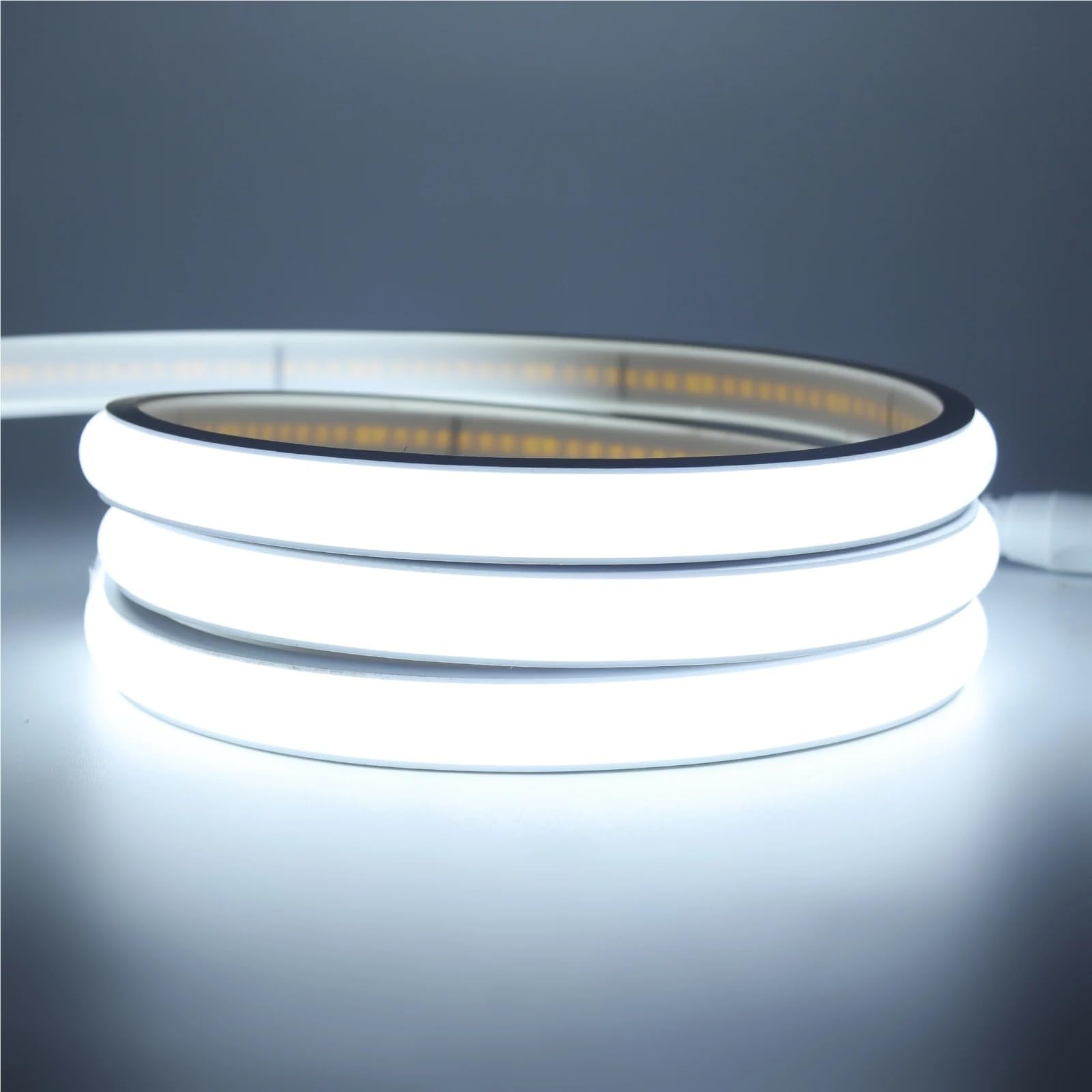 Wodoodporna taśma LED COB 0,5-20 m 12 V/24 V | 320 diod LED o wysokiej gęstości, elastyczna taśma neonowa, oświetlenie wewnętrzne na zewnątrz (biała, 24 V 16 m)