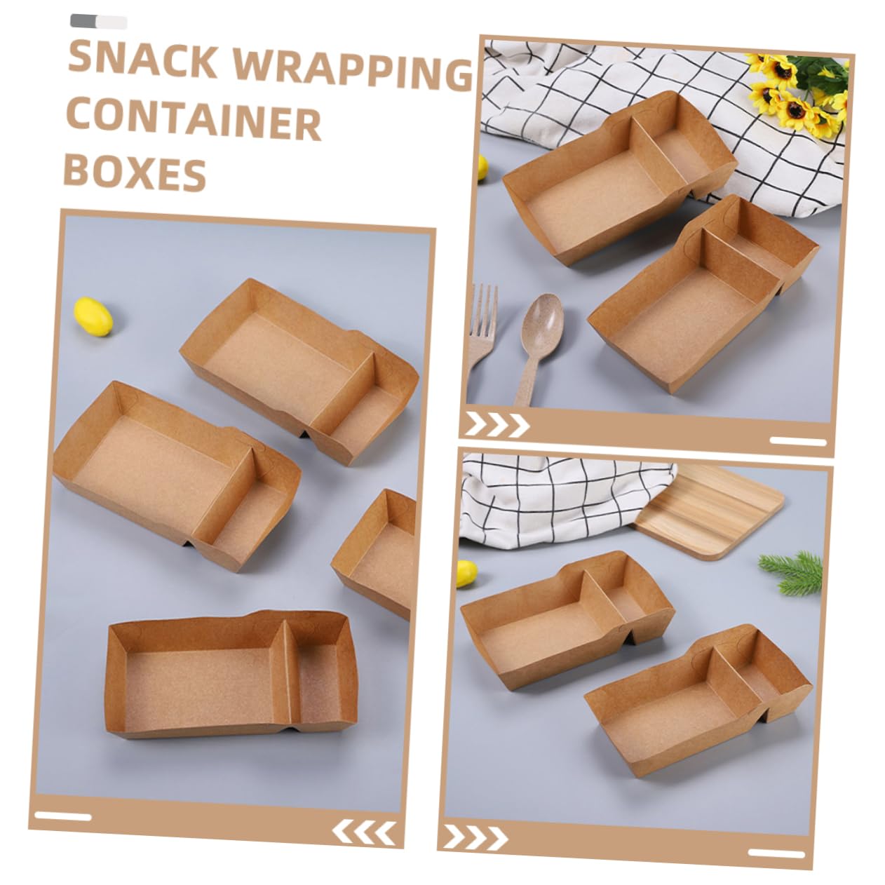 Anneome 100pezzi Scatole Alimentari Carta Per Snack Contenitori Multifunzionali Per Fritture Feste e Picnic Capacità Generosa Di Facili Da Usare e Design Elegante