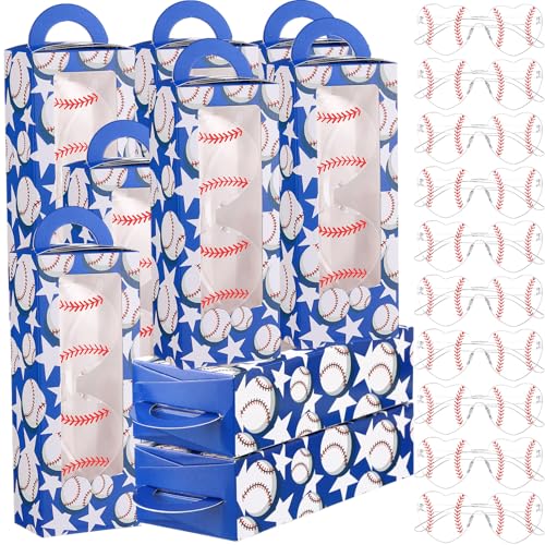 Tellegloww 32 Pieces Baseball Party Favor Set with Sunglasses and Party Boxes Baseball Themed Gifts for Team Celebrations Birthday Tournaments and Sports Events