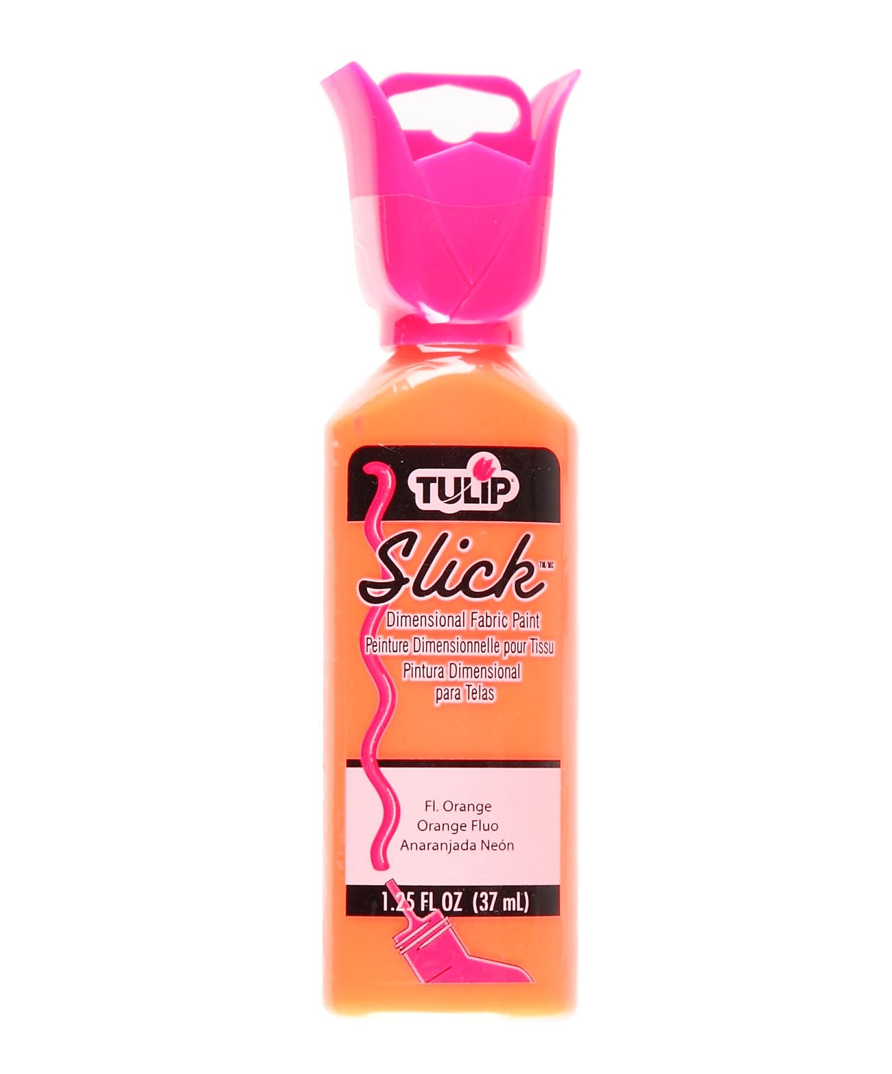 Tulip Slick Neon Orange Dimensional Fabric Paint - 1.25oz