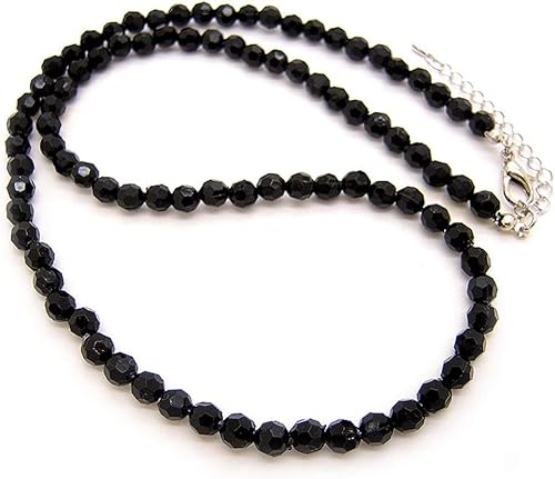 Amazon ブラックスピネルそっくり ブラックカットビーズ ビーズネックレス メンズネックレス アクセサリー 40 45cm N003 45cm ネックレス 通販
