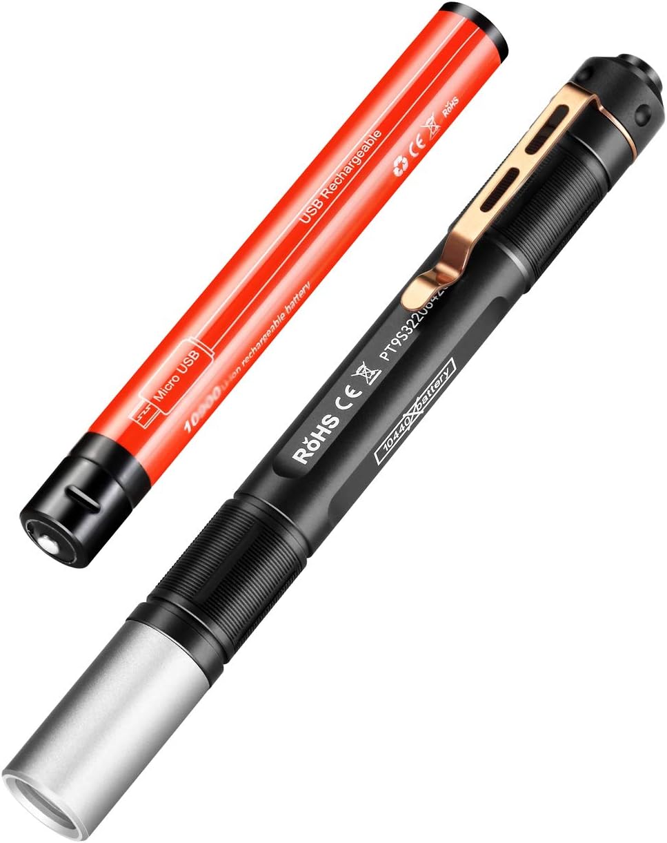 ACEBEAM PT10-GT Pen Light Flashlight, SAMSUNG LED produces 400 lumens Pocket Flashlight Include Rechargeable battery