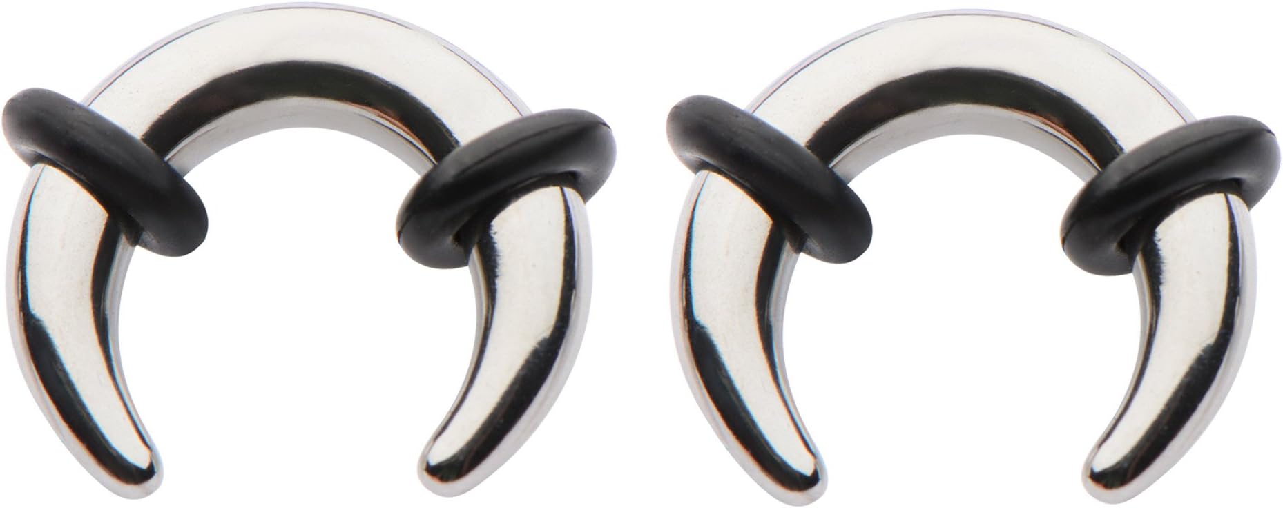 Pair Surgical Steel Silver Ear Pinchers Plugs Tunnels Tapers Horseshoes Gauges Septum 0g 1g 2g 4g 6g 8g 10g 12g 14g 8mm 7mm 6mm 5mm 4mm 3mm 2.4mm 2mm 1.6mm