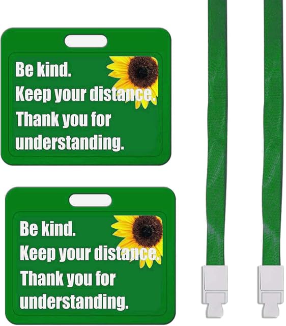 2pcs Health ID Holders Card with Lanyard, Waterproof Plastic Badge Holder,Easy to Use,for Bus Card,School Card,Work Card(Green)