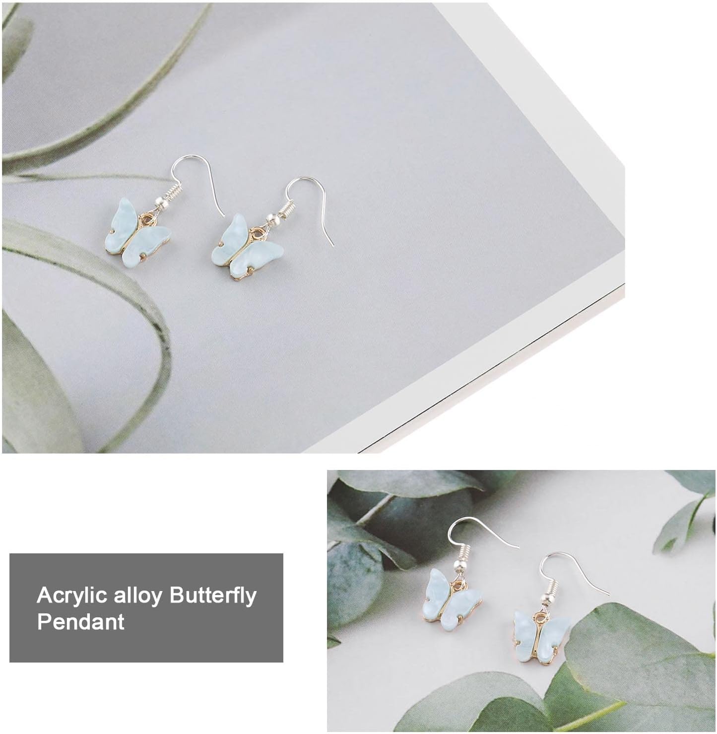 Create idea 90Pcs Butterfly Charms Acrylic Butterfly Pendant Colorful Butterfly Shape Charms Decorative Accessories for DIY Making Handmade Jewellery Earrings Bracelets - Image 2