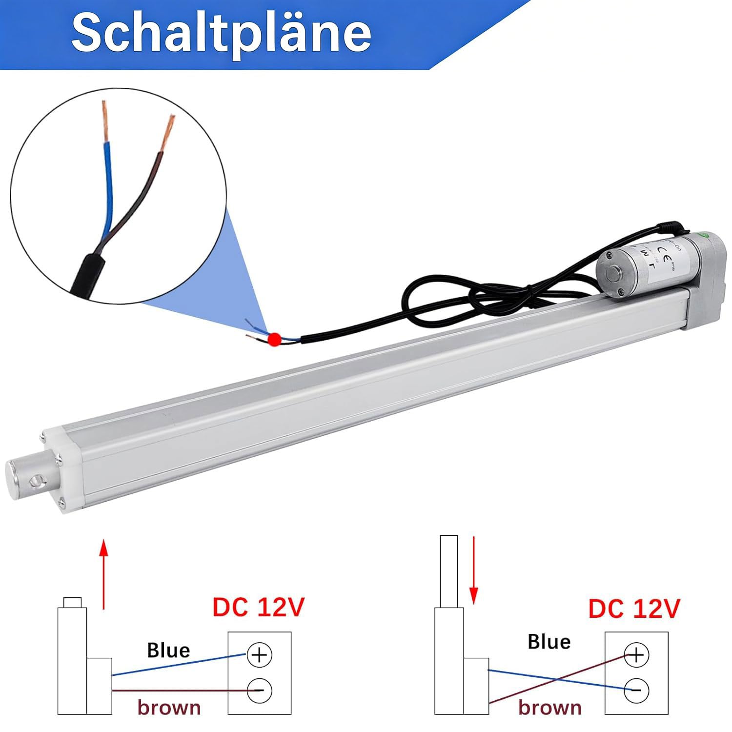 Linearantrieb DC 12V 300N 250mm Linearmotor Linear Actuator