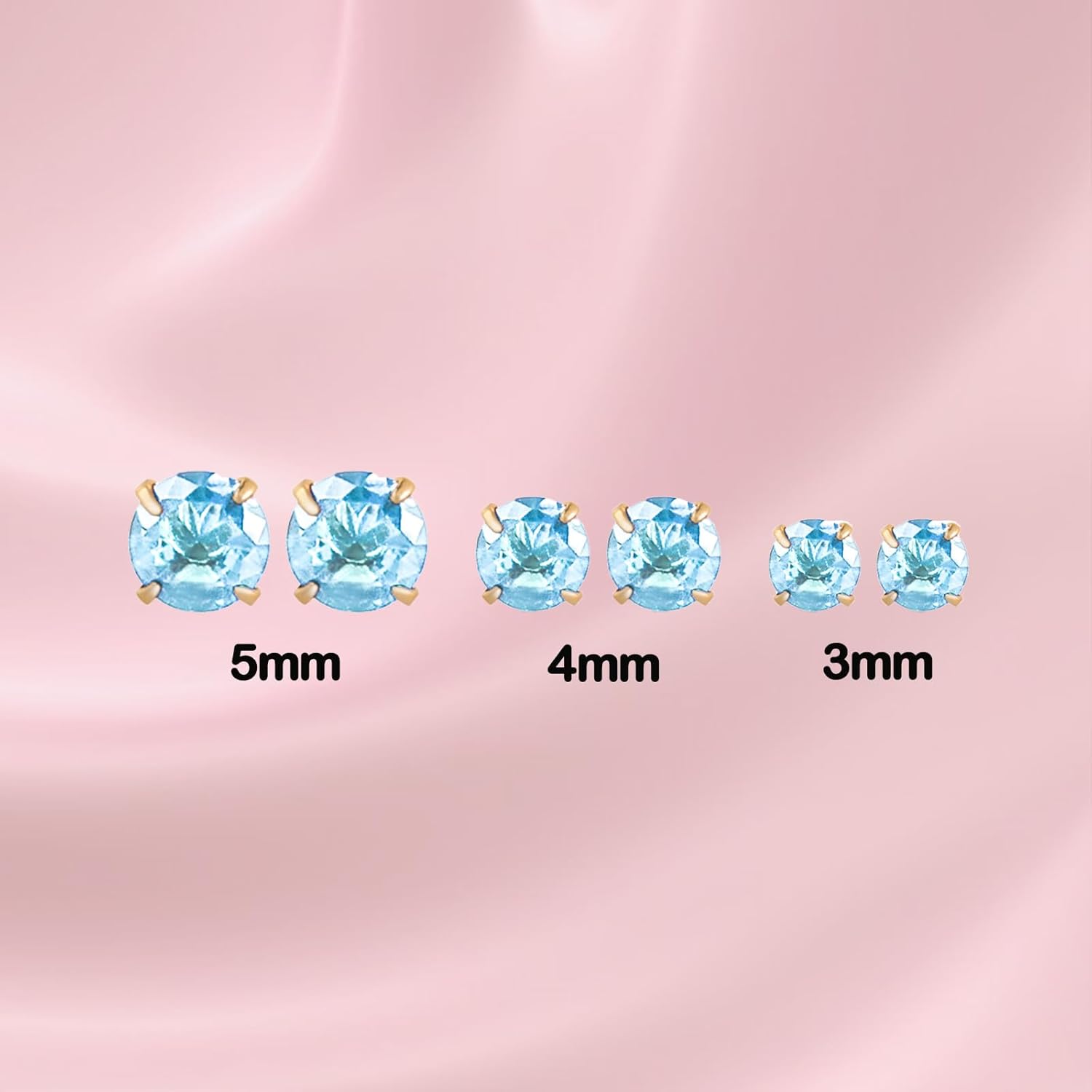 12 Pairs Surgical Stainless Steel Birthstone Cubic Zirconia Stud Earrings Round Star Heart Square Princess Cut CZ Stud Earrings Set - Image 4