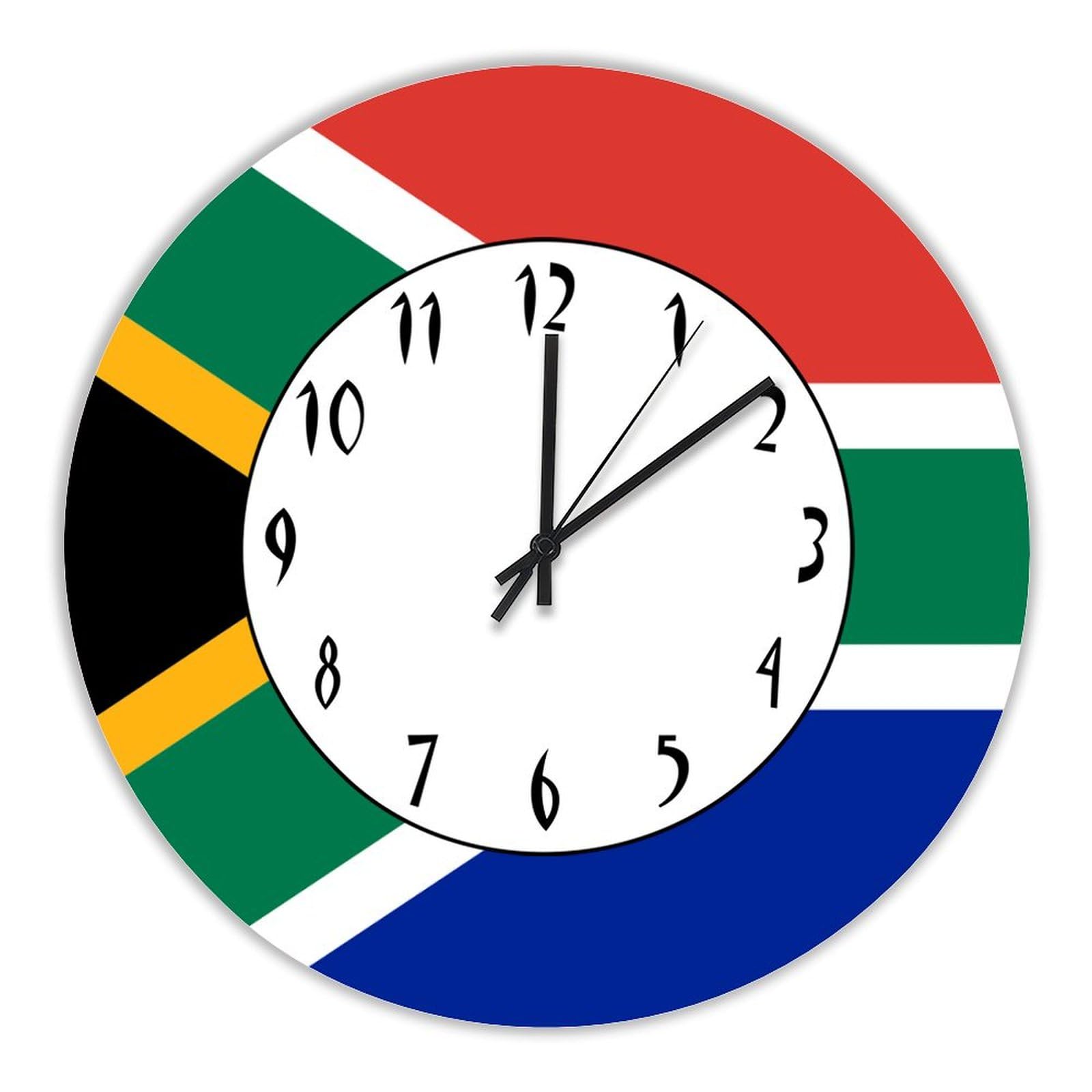Horloge murale Afrique du Sud en bois de 38 cm silencieuse