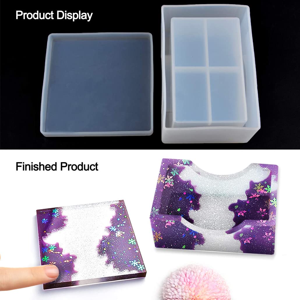 5 Pièces Moules En Résine Époxy Rond, Carré, Hexagonal Dessous-De-Verre