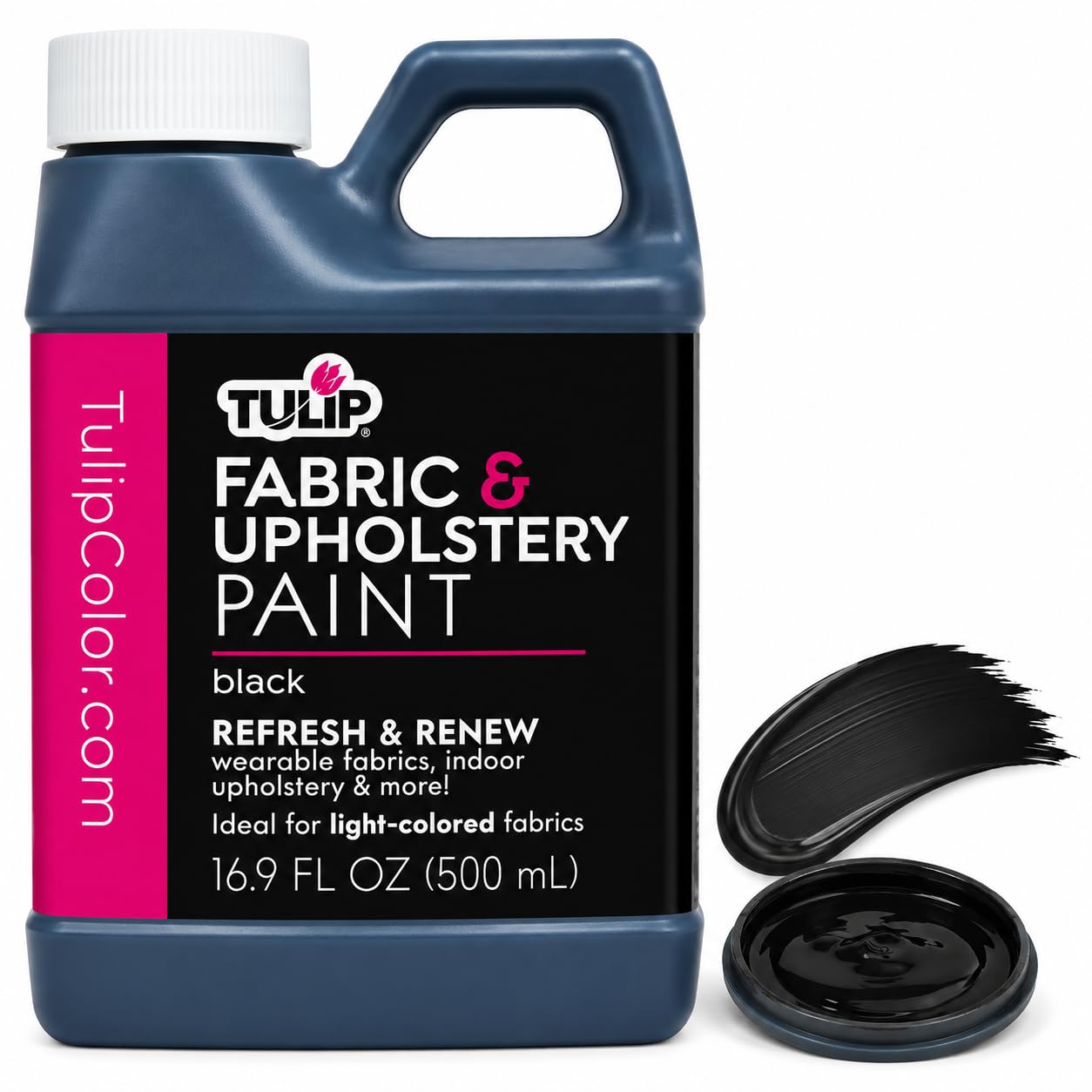 Tulip Fabric & Upholstery Paint, Black, 16.9 fl. oz. - Permanent Fabric Paint for Furnitu…