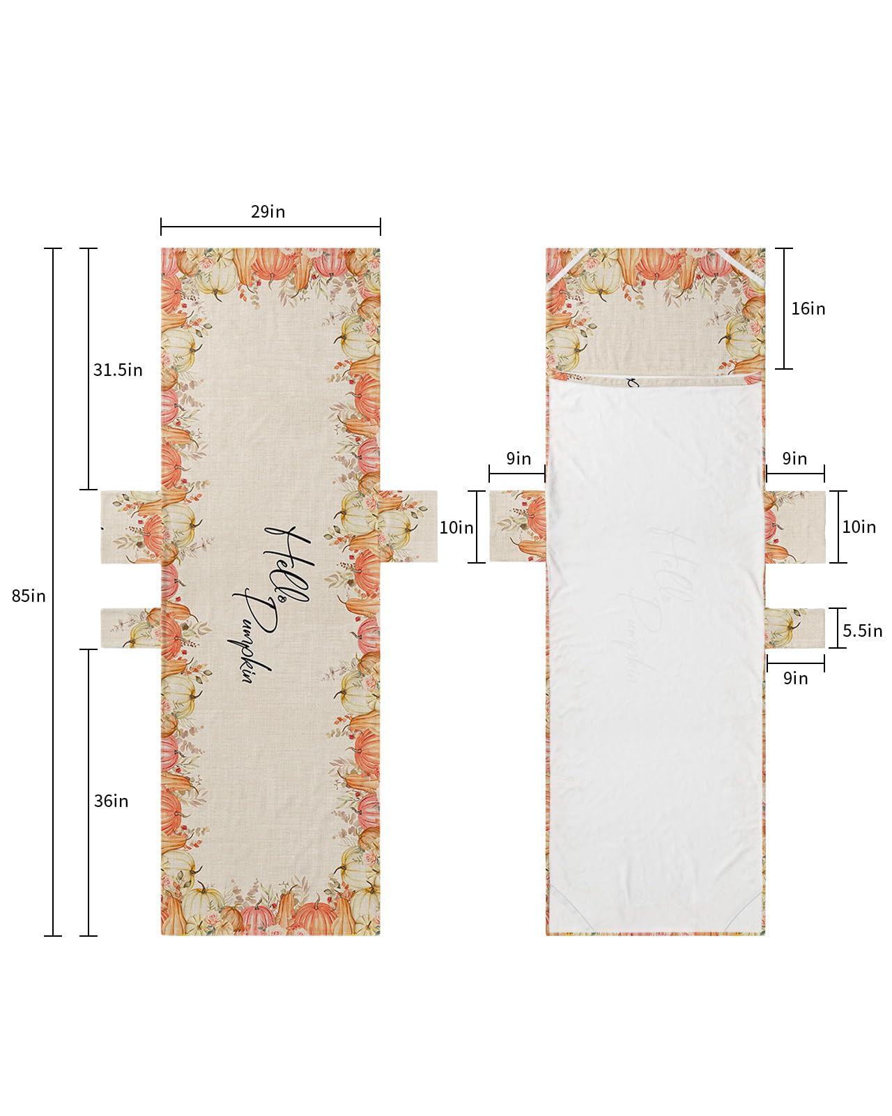 Elegant Flower Pumpkins, Beach Lounge Chair Towel Cover, Soft Chaise Lounge Towel with Side Pockets Patio Pool Chairs Cover for Beach/Pool Sunbathing 29x85 Fall Aesthetic Eucalyptus Leaves