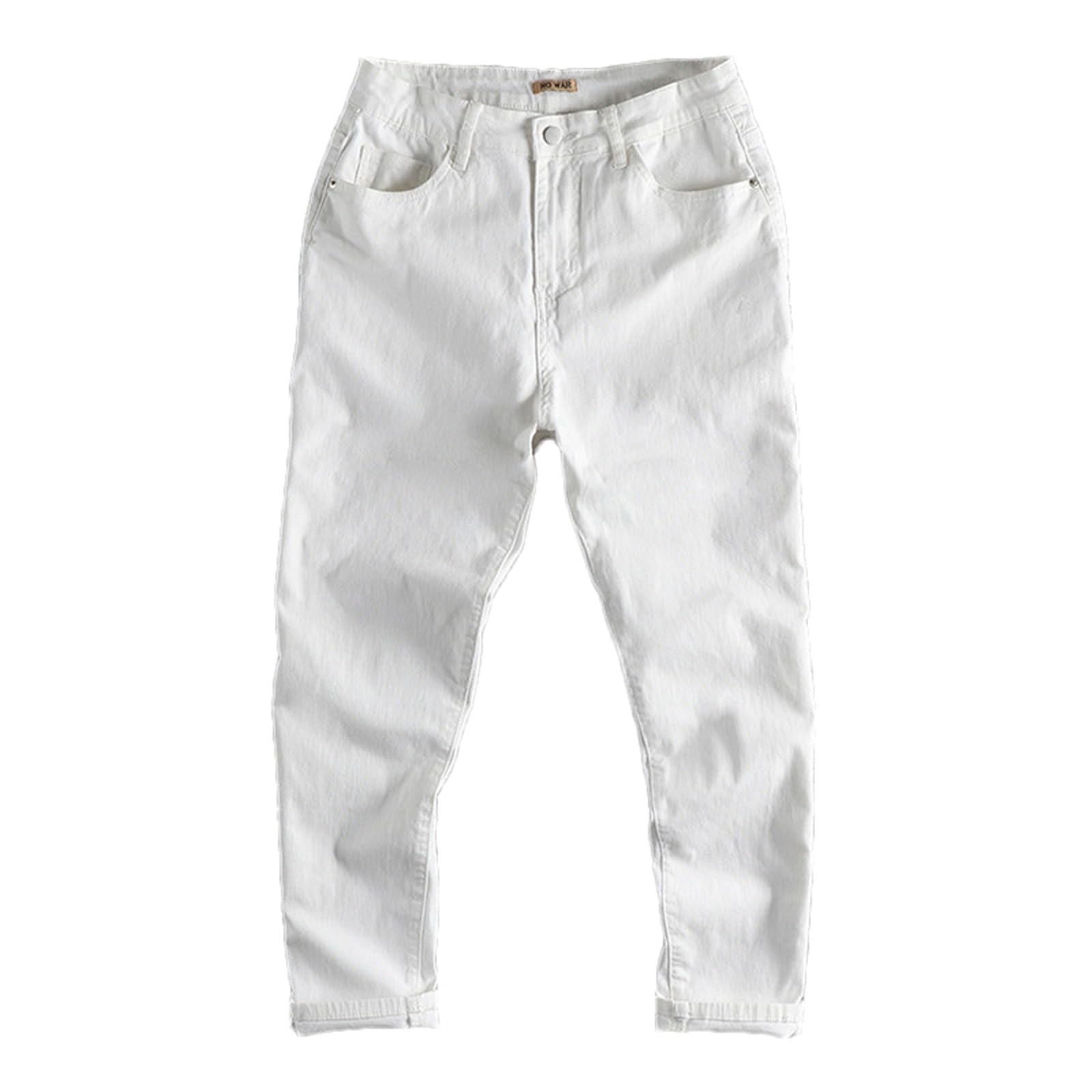 Męskie dżinsy czyste dopasowane luźne dopasowanie szerokie proste spodnie dżinsowe vintage Streetwear Casual długie spodnie