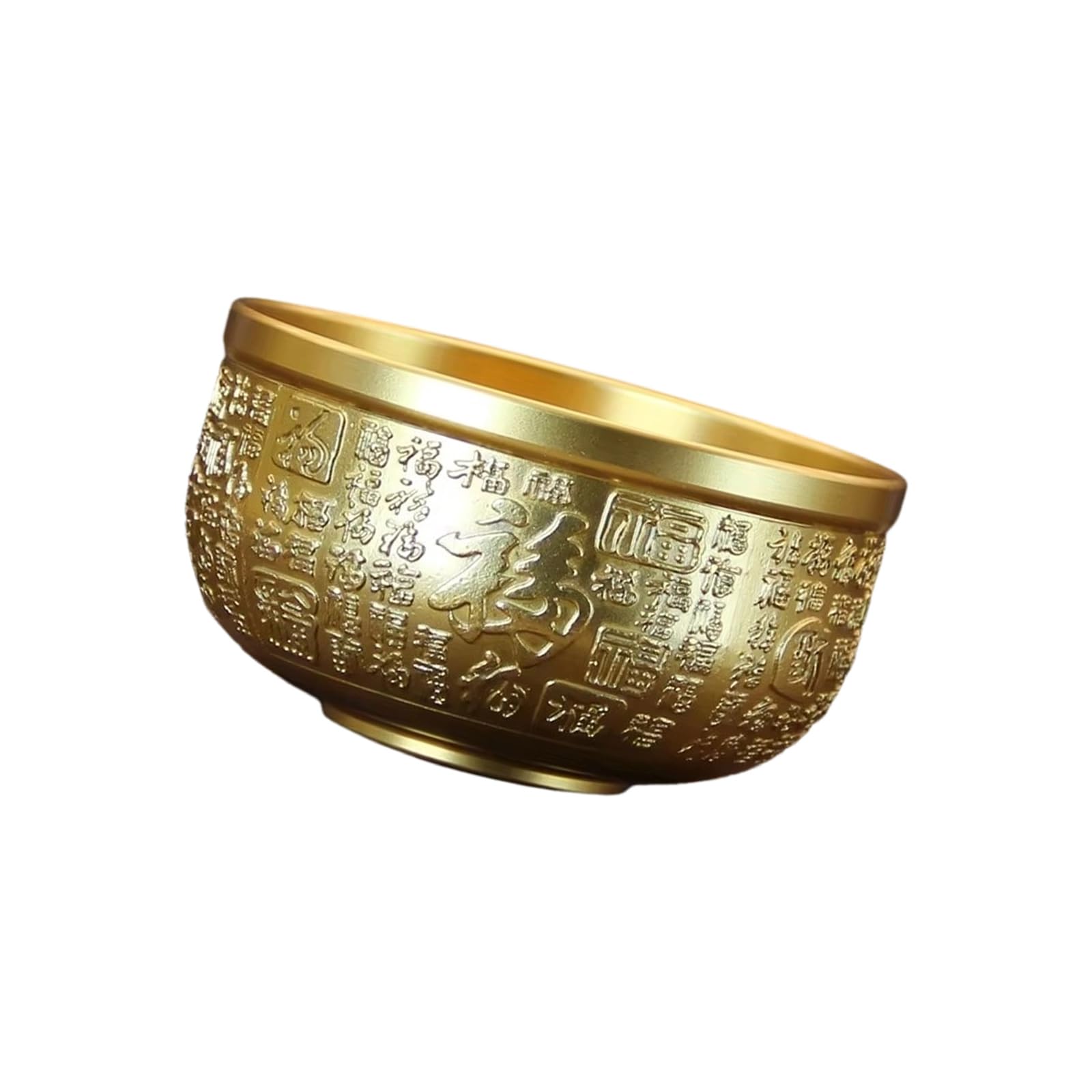 Buxuaaaa Golden Brass Bowl Copper Decorative Bowl Serving Bowls Blessing Bowls Fengshui Ornament Buddhist Altars Accessories Serving