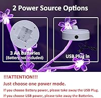 Vista 5 de Luz de árbol de cerezo con control remoto que cambia de color, árbol de bonsái artificial iluminado mini lámpara de árbol de Navidad para bodas