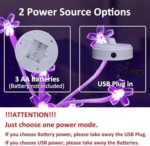 Miniatura 5 de Luz de árbol de cerezo con control remoto que cambia de color, árbol de bonsái artificial iluminado mini lámpara de árbol de Navidad para bodas,