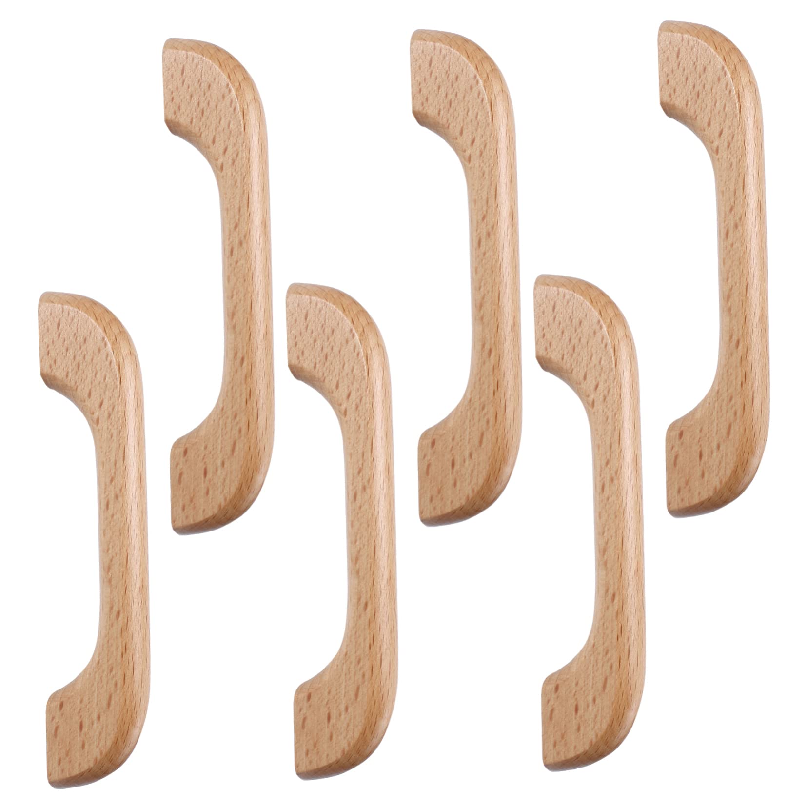 Tirador de cajón de madera ergonómico en puente de 96mm para actualizar armarios, 6 uds