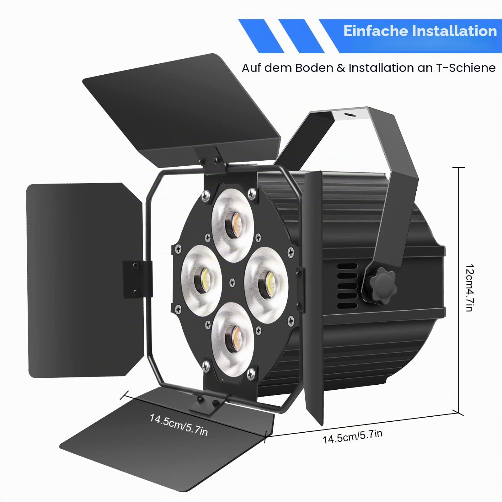 120W COB Par Licht, LED Par Strahler 2 in 1 kalt/Warmweiß Lichteffekte mit Verdunkelungspanel, DMX Scheinwerfer mit Sound-aktiviertem für Kirche Disco Hochzeit Bar Party Theater