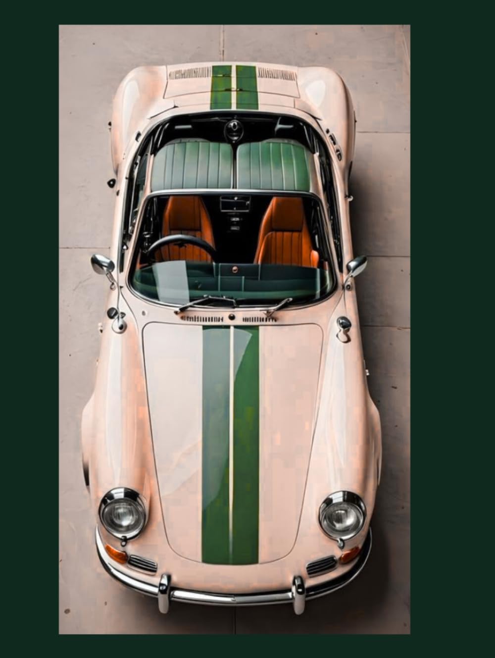 Grand livre de collection réversible au style vintage automobile d'exception
