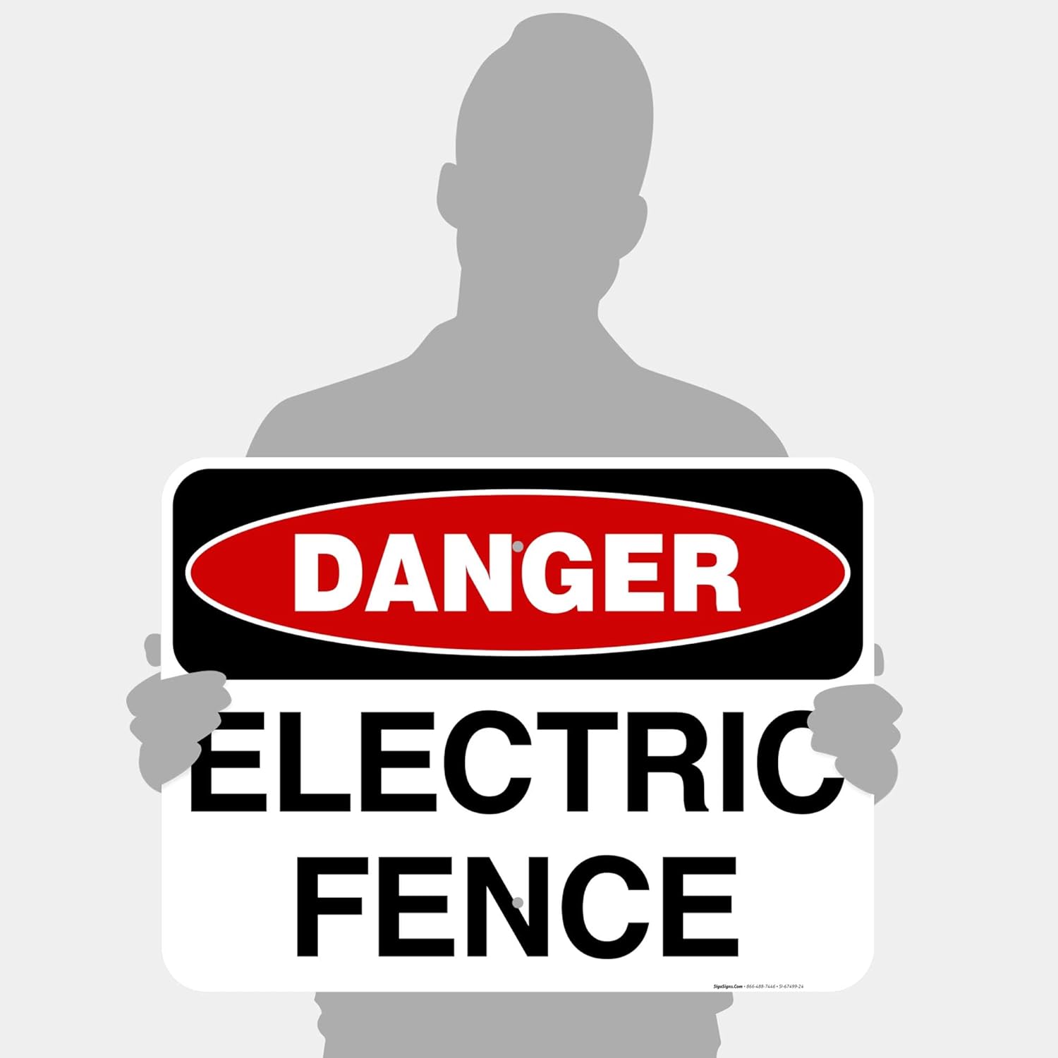 Danger Electric Fence Sign, 18x24 Inches, Rust Free .063 Aluminum, Fade Resistant, Made in USA