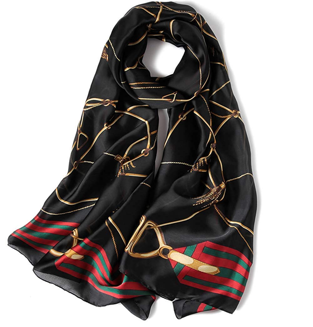 Jazzco Womens Mulberry Silk Scarves Long Satin Lightweight Scarf For Women