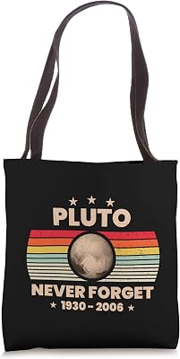 Vintage Never Forget Pluto Retro Style Funny Space, Science Tote Bag