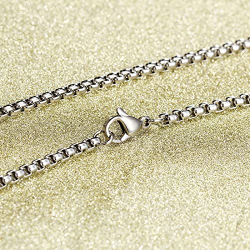 Collier acier inoxydable chaîne maille jaseron 3mm