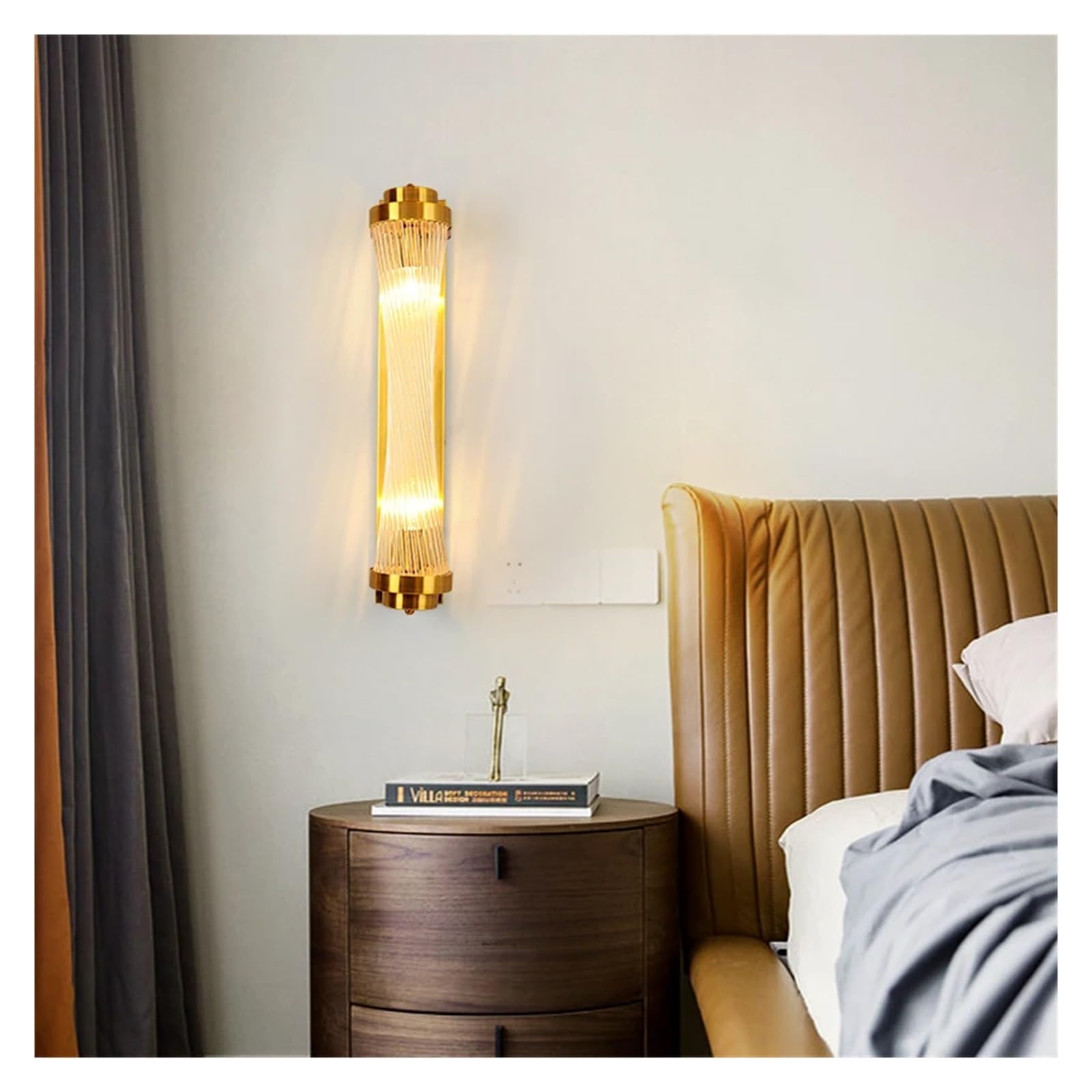 VDOQTLJT Modern Wall Lights Crystal Gold Living Room Bedroom Bedside Lamp Aisle Home Lighting Indoor Light Fixture Pendant Ceiling Fixtures(Warm White,Gold H60cm)