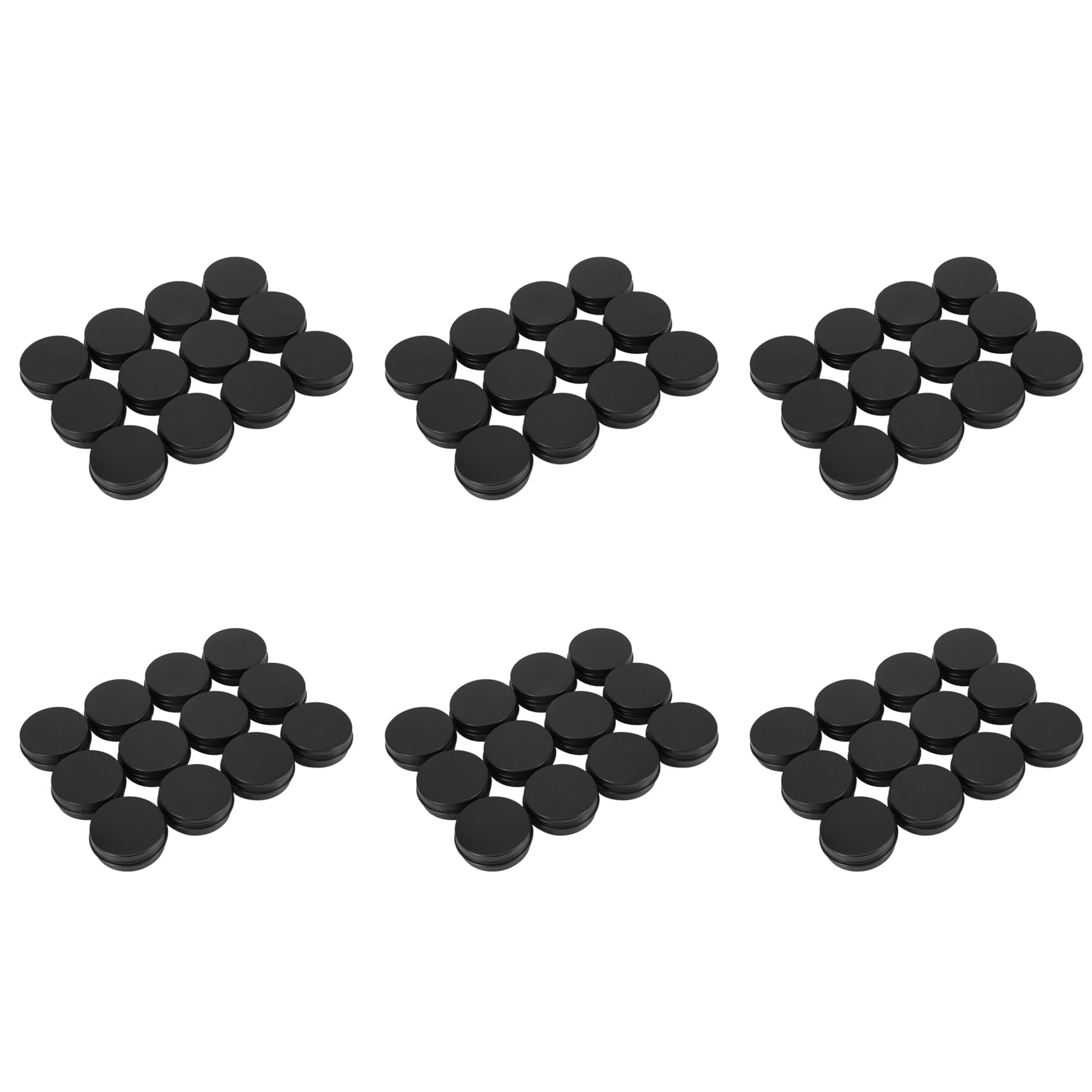 Jnchdghwa 72Pcs 1Oz Black Aluminum Tin Jars Round Lid Containers Empty Metal Cans for Organizing Cosmetic Small Jewelry