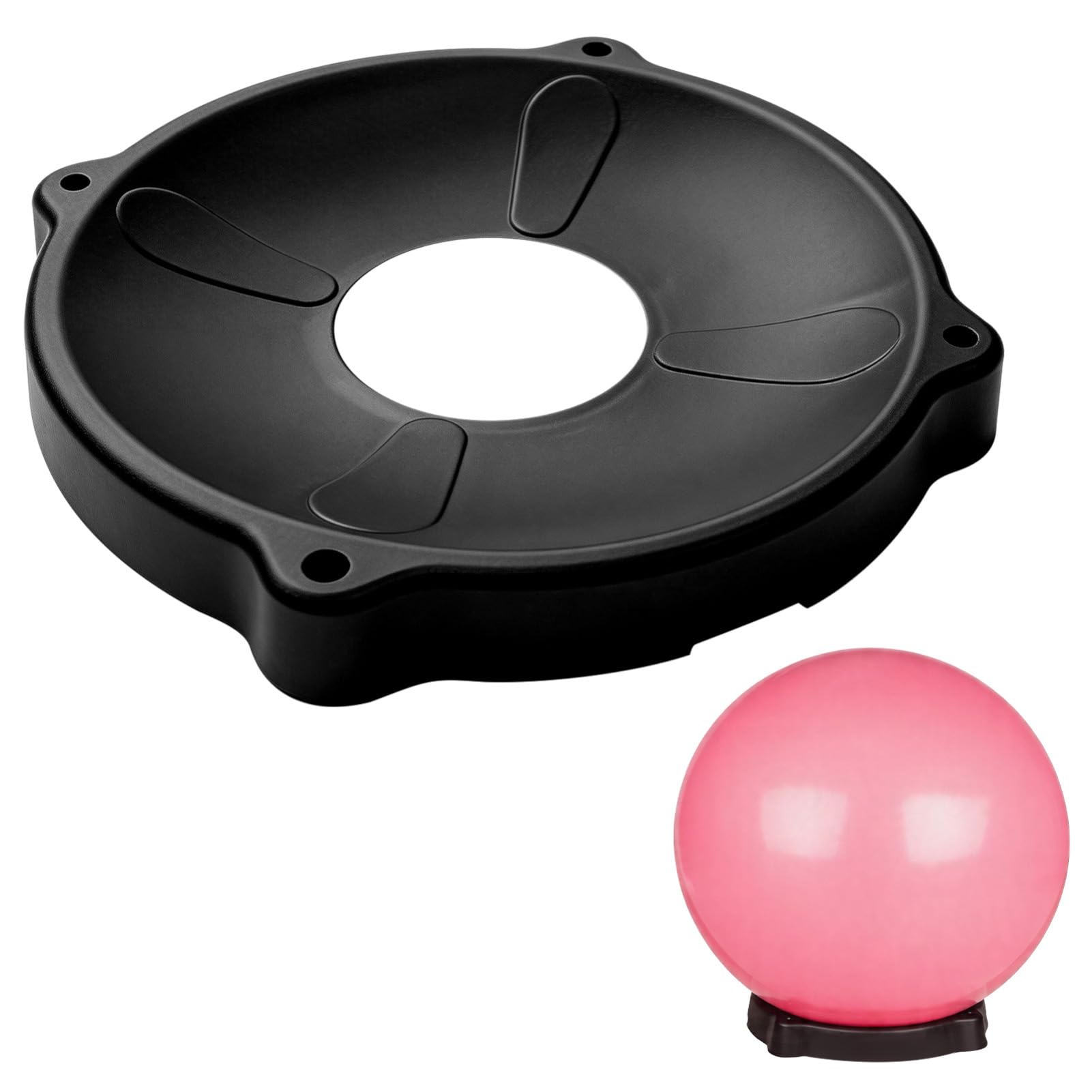 BREEZENEST Yoga Ball Base Exercise Ball Chair Stand for Active Sitting & Core Training Non-Slip Fitness Ball Stabilizer Universal Size Fits 45-85cm Balls for Home Gym Office Pilates Black