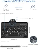 FOGARI Bluetooth Billentyűzet Samsung Galaxy Tab S9 Plus/S8 Plus/S7 FE/S7 Plus Tablethez - Fekete AZERTY Mágneses Védőtok 12,4" Készülékekhe 4