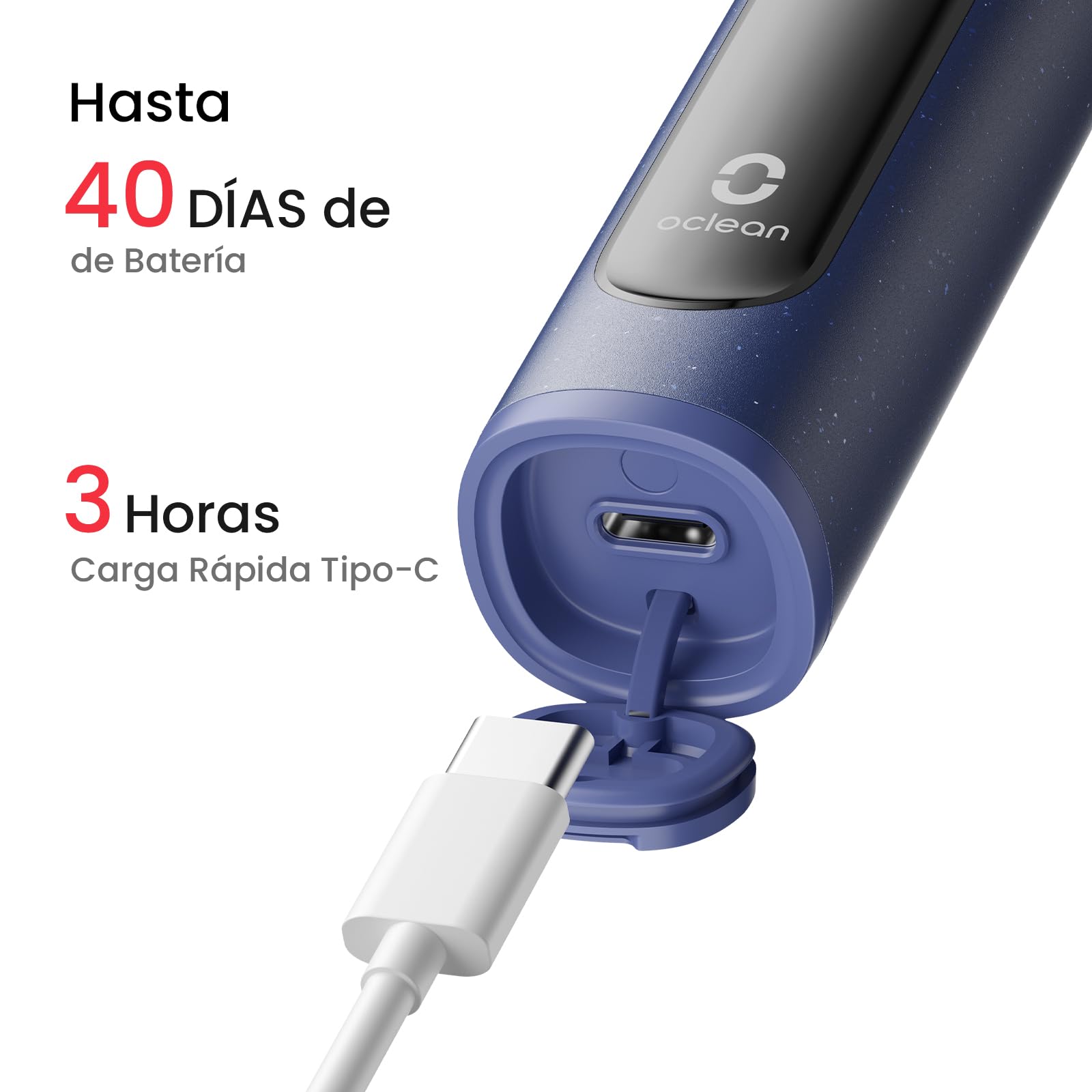 Oclean X Lite Cepillo de dientes eléctrico, Cepillo electrico inteligente, 5 Modos, 72000 Movimientos por minuto, Cepillado suplementario, 40 Días duración, Recordatorio de batería baja, IPX7, Azul