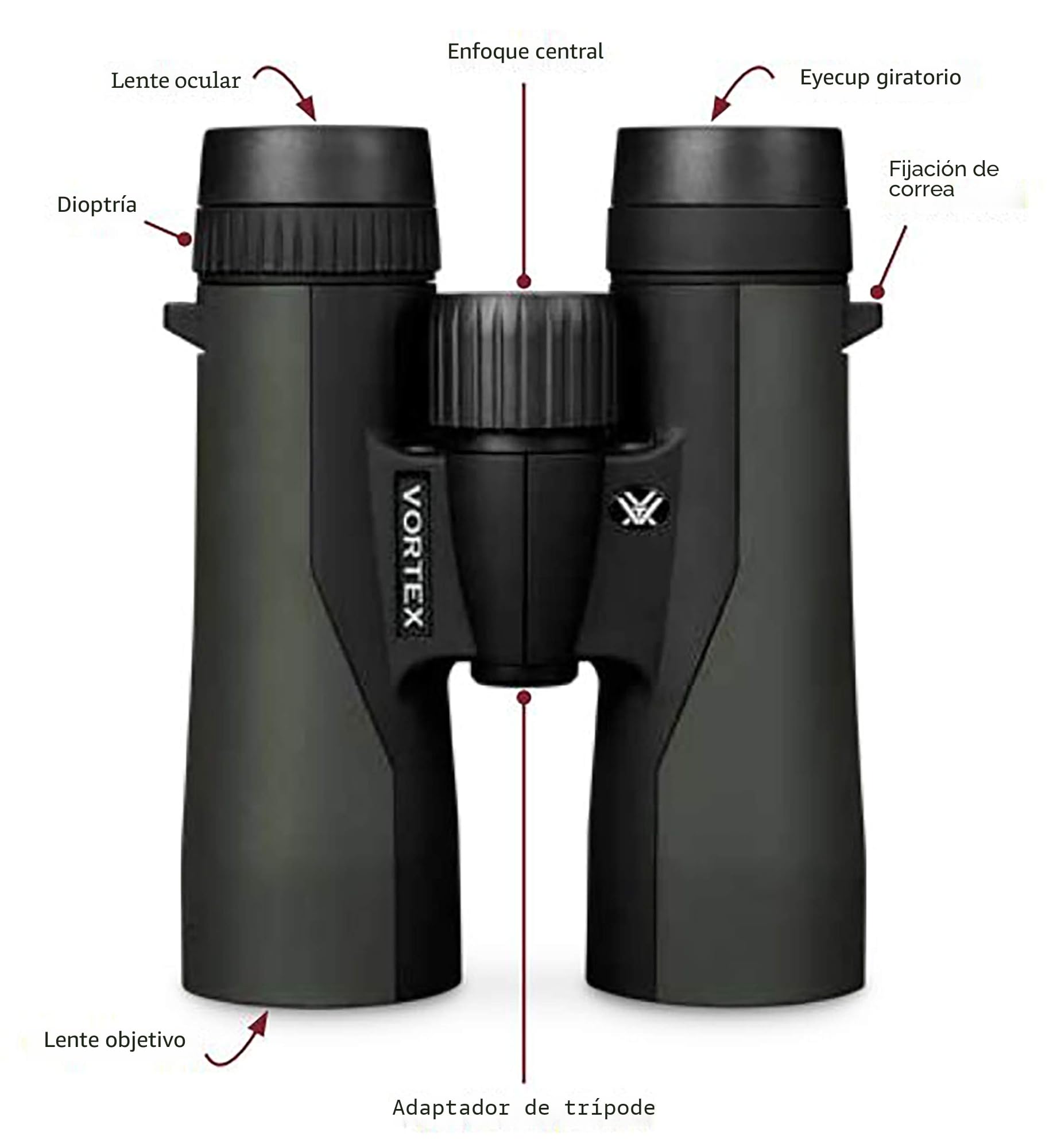 Vortex Optics Crossfire HD 10x42 - Prismáticos | Óptica HD, trípode adaptable, impermeable, a prueba de niebla, a prueba de golpes, arnés GlassPak incluido