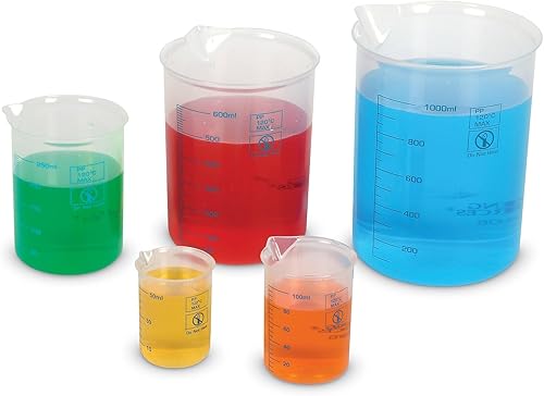 Miniatura 2 de Learning Resources Vasos graduados, accesorios para el aula de ciencias, conceptos de medición de líquidos, 1.7 fl oz, 3.4 fl oz, 8.5 fl oz, 16.9 fl