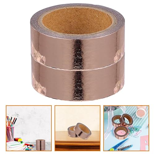 Miniatura 4 de Tofficu 2 rollos de cinta adhesiva decorativa metálica Washi cinta adhesiva decorativa para álbumes de recortes, cinta adhesiva para manualidades de