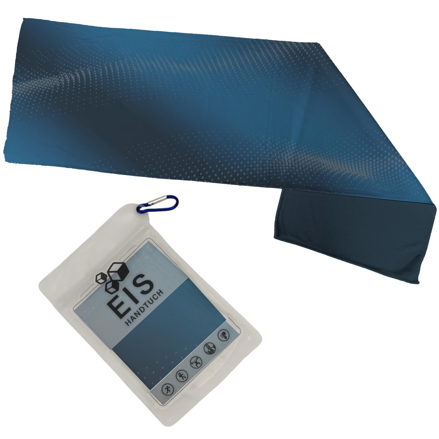 speecheese Serviette de glace bleue à motif ondulé XL pour les amateurs de fitness - Refroidit grâce à une fonctionnalité innovante - Serviette de sport idéale