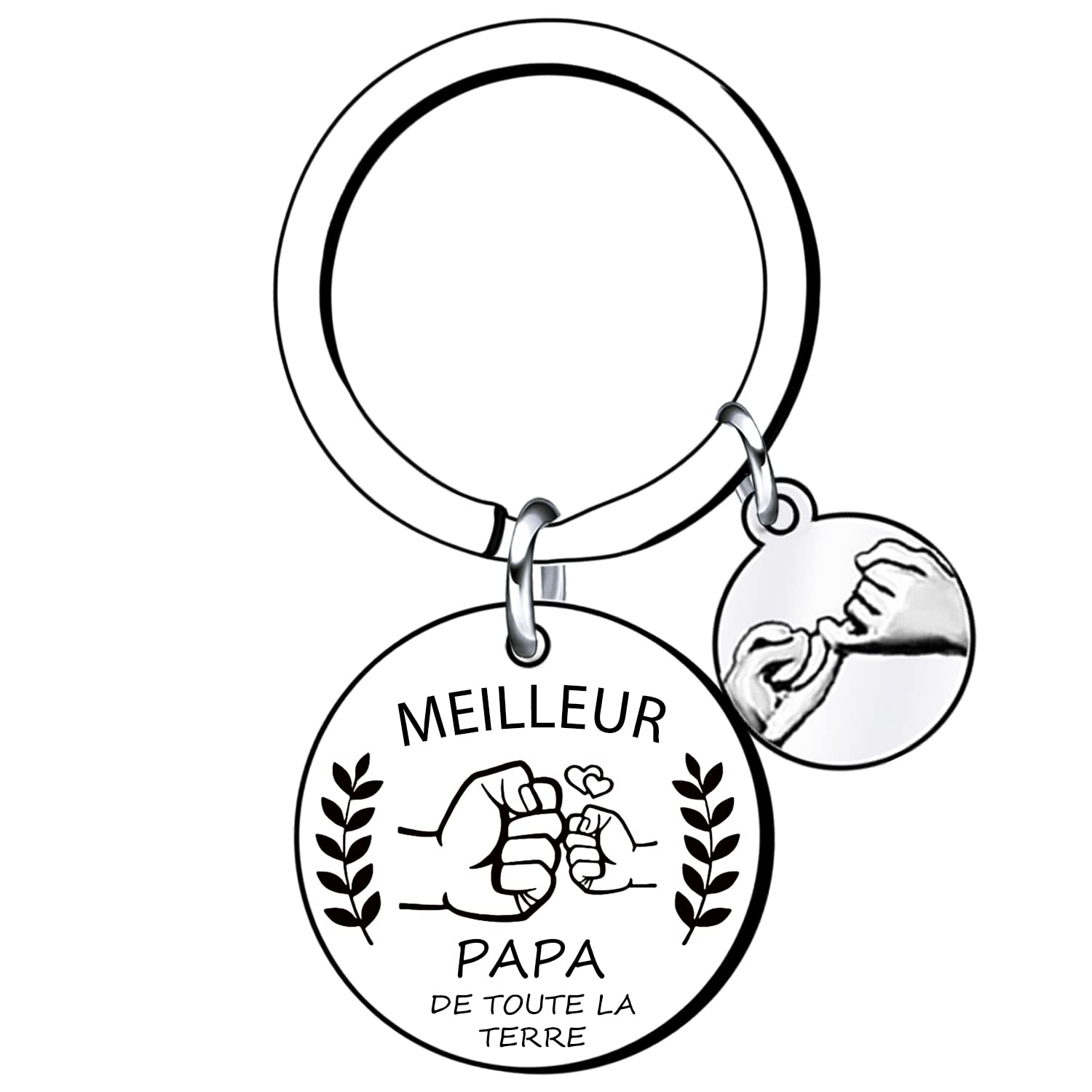 LKJHGF Porte-clés Cadeau Papa - Meilleur Baptême Fête des Pères Noël - Pour Hommes