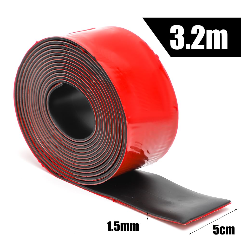 DASIAUTOEM Strisce di gomma autoadesive, in neoprene, in gomma, 50 mm (larghezza) x 1,5 mm (S) x 3,2 m (lunghezza) per lsolazione, pavimenti, copertura fai da te anti vibrazioni