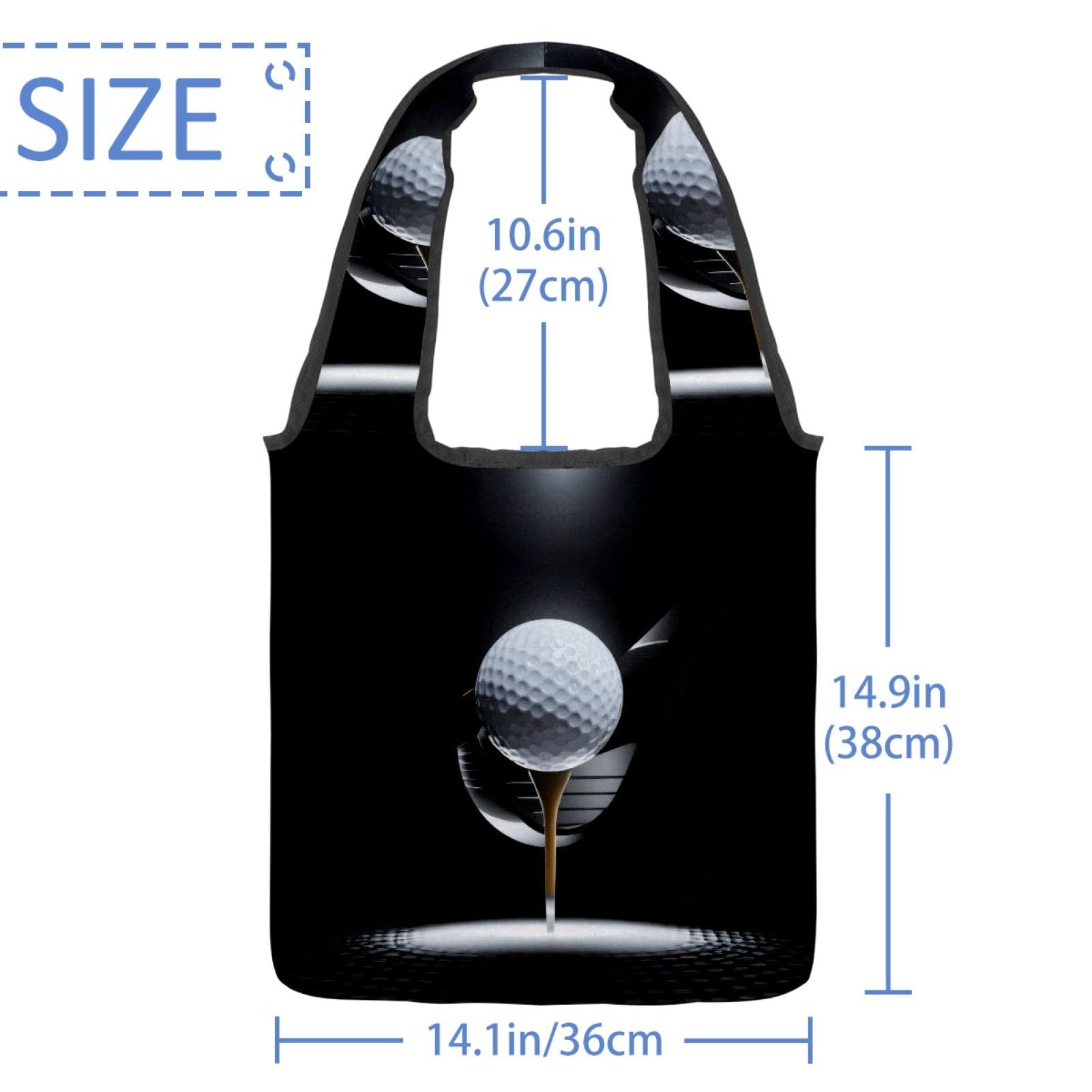 Sac fourre-tout en toile avec balle de golf sur tee, sac à main pour femme, grand sac de transport réutilisable pour l'école, le travail, le bureau, les voyages, le shopping, décontracté