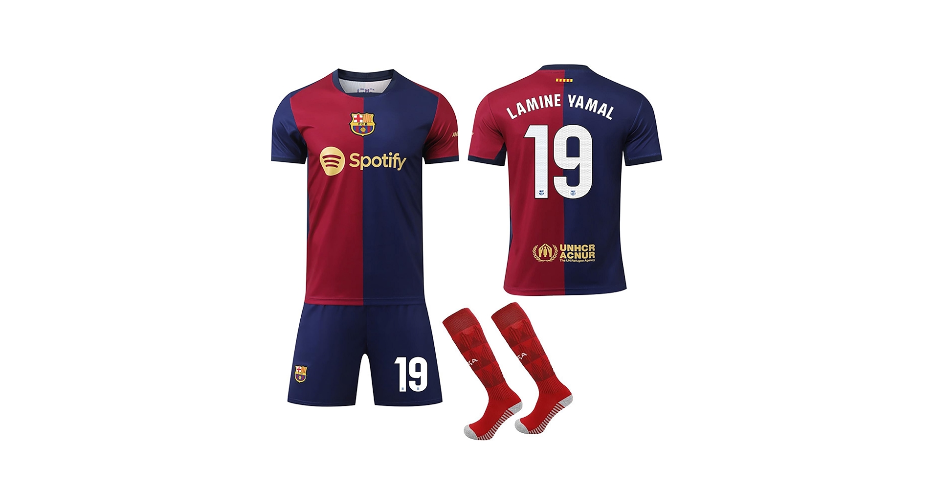 FCバルセロナ Lamine Yamal 19番 ウェアパンツセット L Amazon | EESDCOS 2024-2025年 ホーム バルセロナ 最新番号 19番