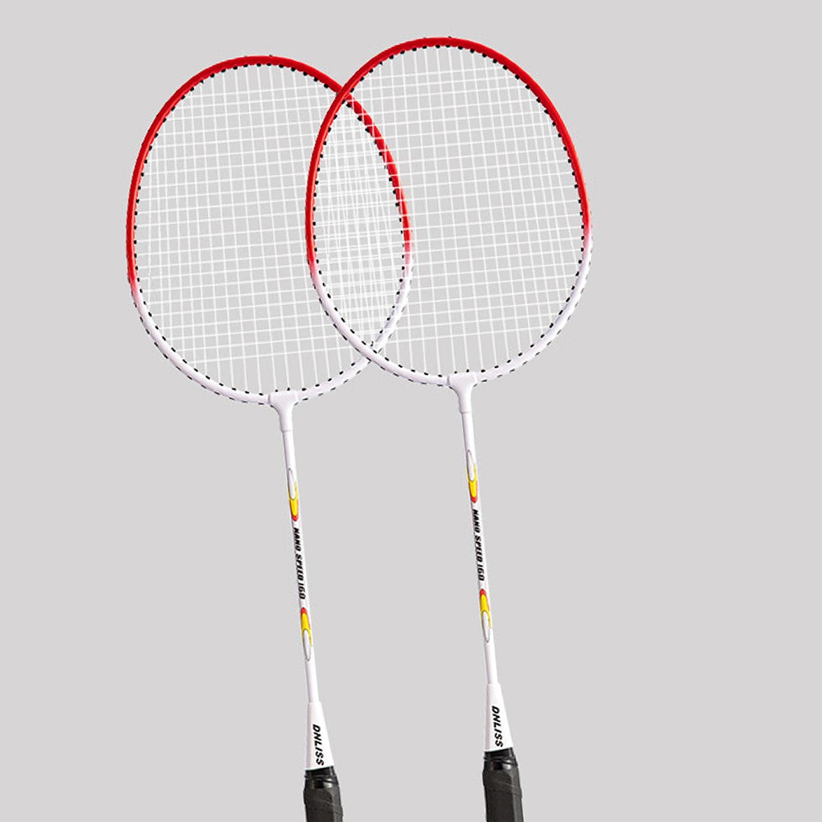 2 Stück Badminton Schläger Set mit Langlebigem Eisenlegierung Material Leicht zu Tragen für Eltern-Kind Spiele Sporttraining Schulveranstaltungen